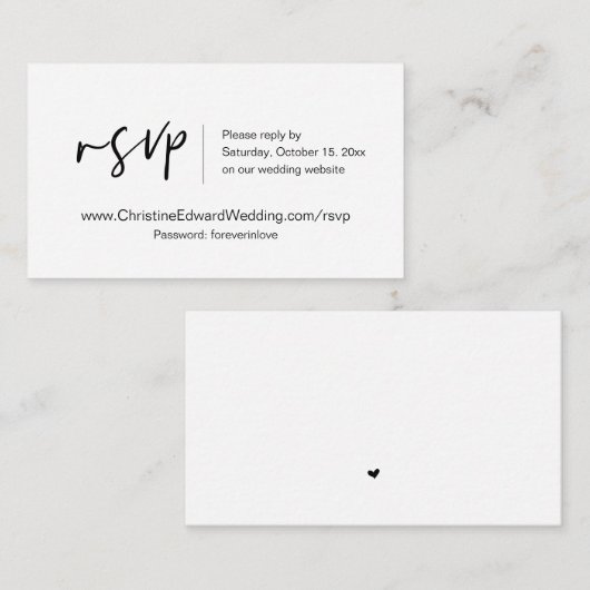 Invitation de mariage en ligne RSVP, carte à thème (Devant / Derrière)