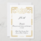 Invitation de mariage en or (Dos)