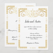 Invitation de mariage en or (Devant / Derrière)