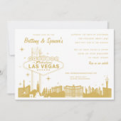 Invitation de mariage en or de Las Vegas Strip (Devant)