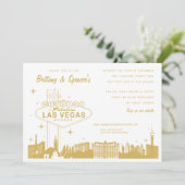 Invitation de mariage en or de Las Vegas Strip (Debout devant)