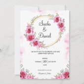 Invitation de mariage en or rose (Devant)