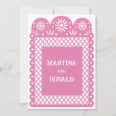 Invitation de mariage en papier picado mexicain ro (Dos)