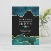Invitation de mariage en pierre d'agate de géode s (Debout devant)