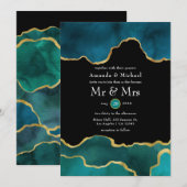 Invitation de mariage en pierre d'agate de géode s (Devant / Derrière)