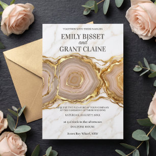 Invitation de mariage en pierre de marbre agate