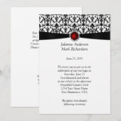 Invitation de mariage en pierre précieuse Rubis Da (Devant / Derrière)
