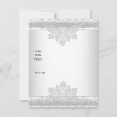 Invitation de mariage en soie blanche dentelle per (Dos)