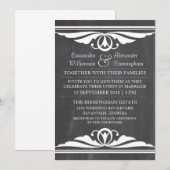 Invitation de mariage en tableau noir ivoire déco (Devant / Derrière)