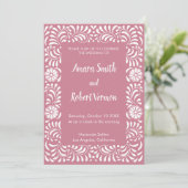 Invitation de mariage en Talavera mexicaine rose (Debout devant)