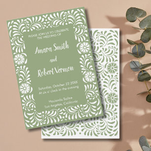 Invitation de mariage en Talavera mexicaine verte