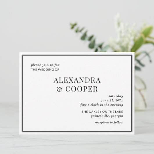 Invitation de mariage en tenue de soirée (Debout devant)