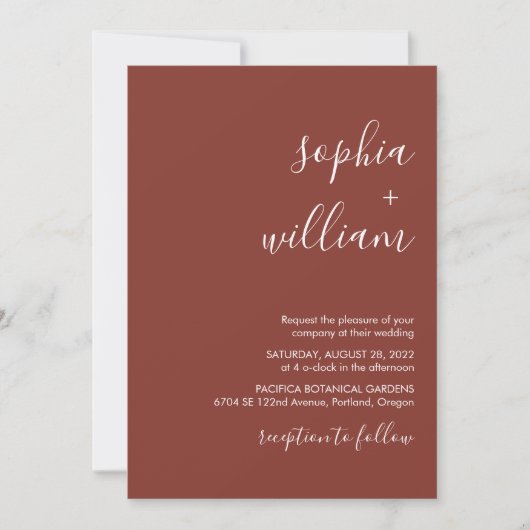Invitation de mariage en terre cuite (Devant)