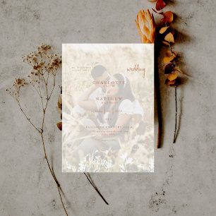 Invitation de mariage en terre cuite photo printem