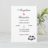 Invitation de mariage en voiture fiat 500 (Debout devant)
