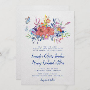 Invitation de mariage enchantée dans le jardin
