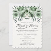 Invitation de mariage espagnol avec verdure (Devant)