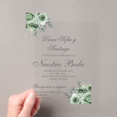 Invitation de mariage espagnol en acrylique avec v (In situ (ordinateur de poche))