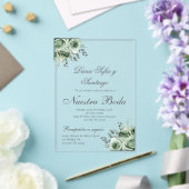 Invitation de mariage espagnol en acrylique avec v (Insitu (Mariage))