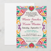 Invitation de mariage espagnol Floral Fiesta (Devant / Derrière)