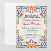Invitation de mariage espagnol Floral Fiesta (Devant / Derrière)