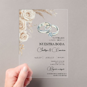 Invitation de mariage espagnole bohème florale