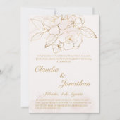 Invitation de mariage espagnole de la fleur d'or (Devant)
