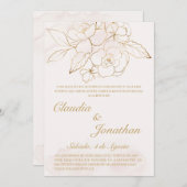 Invitation de mariage espagnole de la fleur d'or (Devant / Derrière)