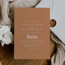 Invitation de mariage espagnole formelle simple en