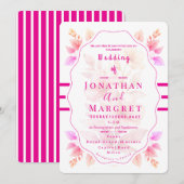 Invitation de mariage esthétique florale rose clas (Devant / Derrière)