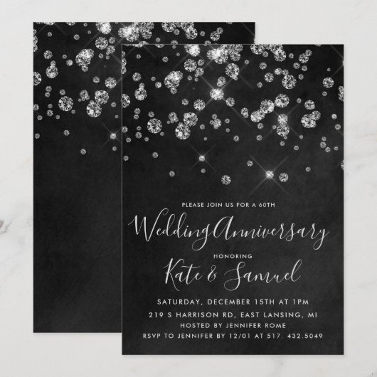 Invitation de mariage et d'anniversaire de mariage (Devant / Derrière)