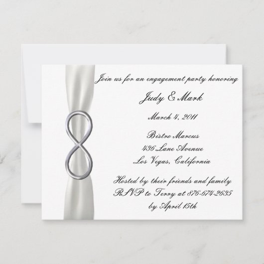 Invitation de mariage et de fiançailles Infinity W (Devant)