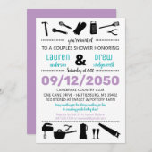 Invitation de mariage et de vaisselle pour couples (Devant / Derrière)