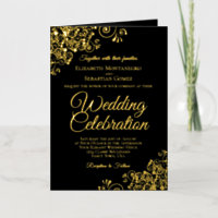 Invitation de mariage et programme combinés avec f
