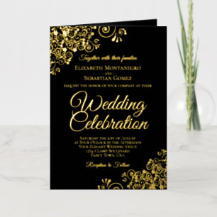 Invitation de mariage et programme combinés avec f