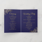 Invitation de mariage et programme combinés bleu m (Couchage intérieur)