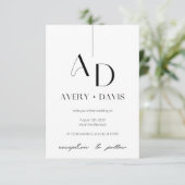 Invitation de mariage Ethereal Harmony (Debout devant)