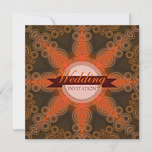 Invitation de mariage étoile indienne orange (Devant)