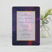 Invitation de mariage étoiles et nébuleuse de l'es (Debout devant)