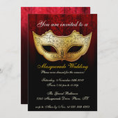 Invitation de mariage fantaisie avec masquerade (Devant / Derrière)