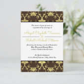 Invitation de mariage feuille d'or Mid-Century Mod (Debout devant)