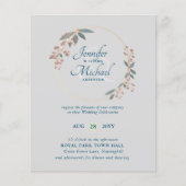 Invitation de mariage Feuilles Orange Turquoise BU (Devant)