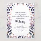 Invitation de mariage Feuilles violets de lavande  (Devant)