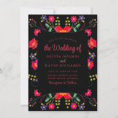 Invitation de mariage Fiesta Florale Mexicaine Rou (Devant)