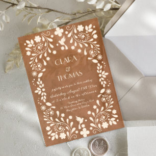 Invitation de mariage fiesta mexicaine en terre cu