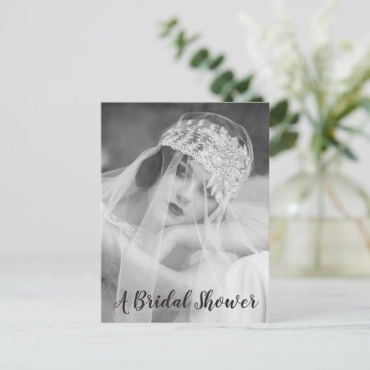 Invitation de mariage flapper noir et blanc (Debout devant)