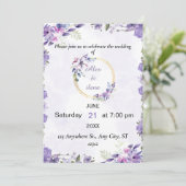 Invitation de mariage Fleur aquarelle esthétique O (Debout devant)