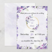 Invitation de mariage Fleur aquarelle esthétique O (Devant / Derrière)