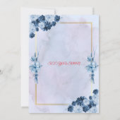 Invitation de mariage Fleur aquarelle marine (Dos)
