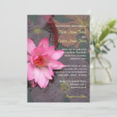 Invitation de mariage fleur de nénuphar rose (Debout devant)